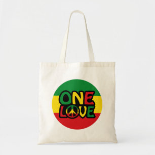 One Love, Reggae design with reggae colors Tote Bag