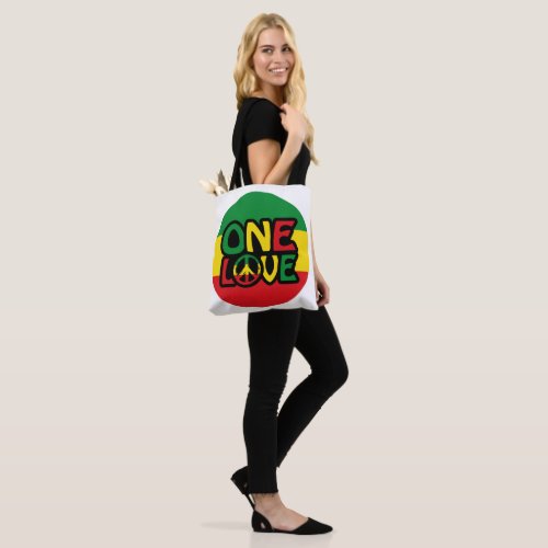 One Love Reggae design with reggae colors Tote Bag