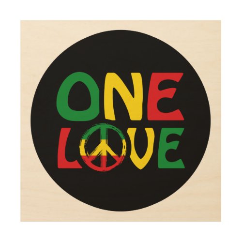 One Love Reggae design Wood Wall Art