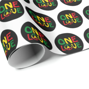 One Love, Reggae design Wrapping Paper