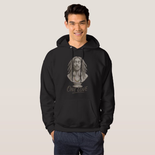 One Love – Reggae Spirit in Stone Hoodie (Front Full)