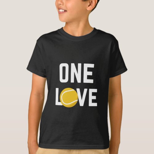 One Love Tennis Balls Player Coach Sport Passion T_Shirt