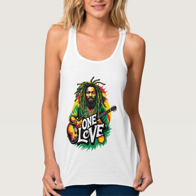 One Love the King of Reggae Tank Top (Front)