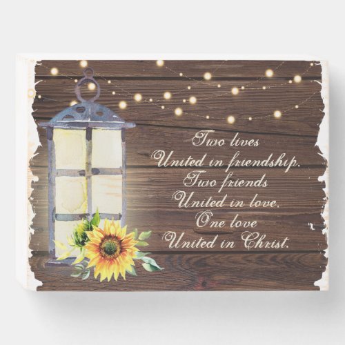 One love united in Christ Inspirational Wedding Wooden Box Sign
