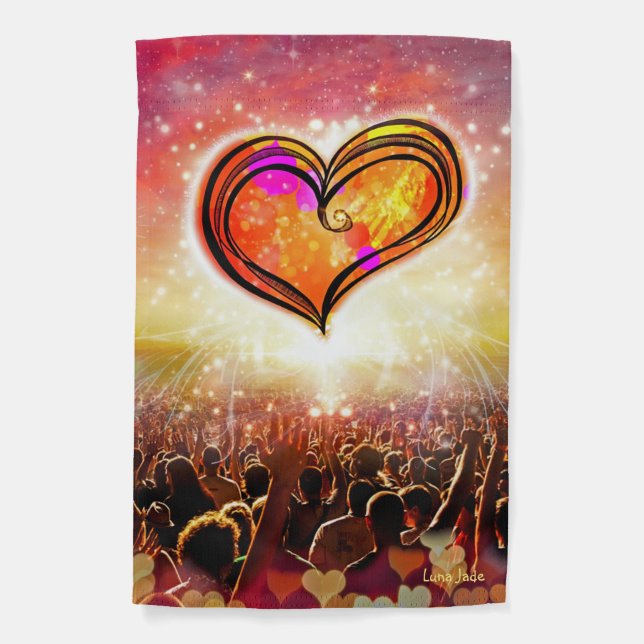 One Love Weatherproof Personalized Garden Flag (Front)