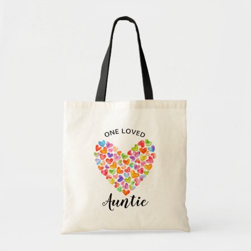 One Loved Auntie Heart Tote Bag
