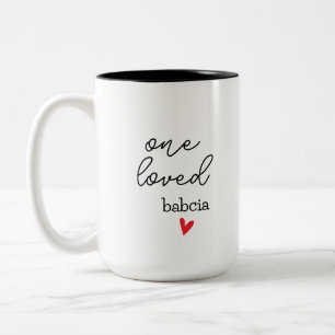 One Loved Babcia   Customizable Grandma Gift Two-Tone Coffee Mug