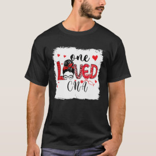 One Loved CNA Nurse Life Messy Bun Valentines Day T-Shirt