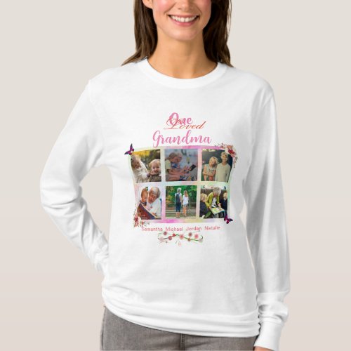 One Loved Grandma Photo Collage Personalized T_Shirt
