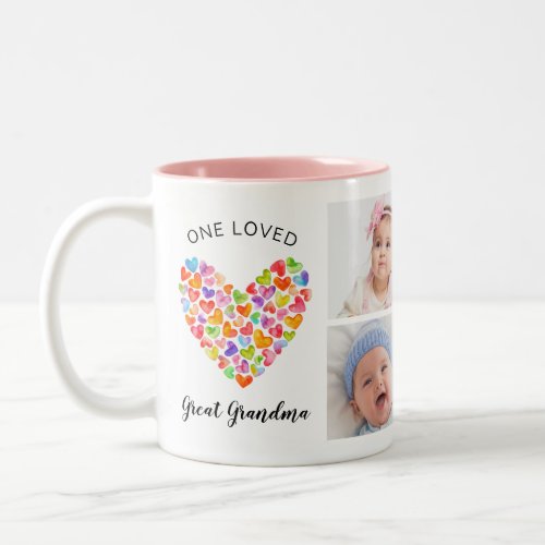 One Loved Great Grandma Four Photo Collage Two_Tone Coffee Mug