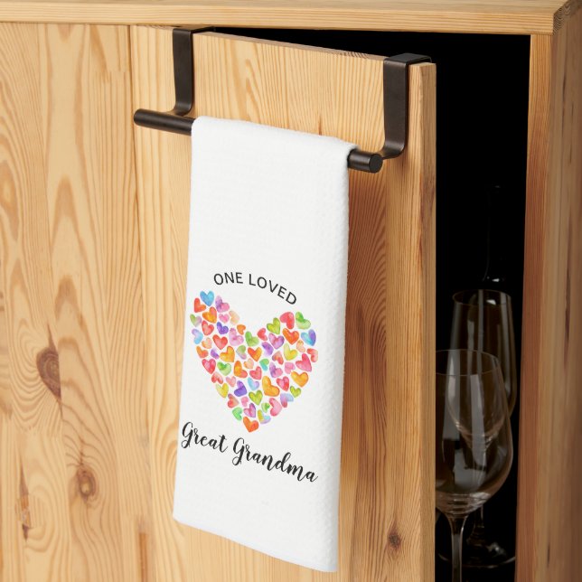 One Loved Great Grandma Heart  Kitchen Towel (Thirds Fold)