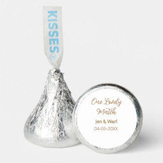 one lovely match pink golden name date wedding cou hershey®'s kisses®