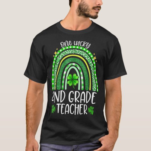 One Lucky 2nd Grade Teacher Shamrock St Patricks  T_Shirt