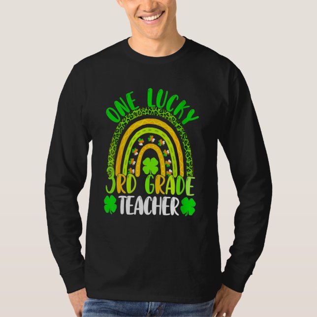 One Lucky 3rd Grade Teacher St. Patrick's Day 2023 T-Shirt (Front)