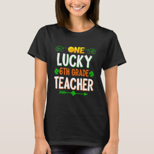 One Lucky 6th Grade Teacher Leopard St Patricku201 T-Shirt