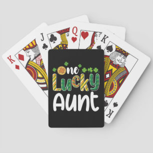 One Lucky Aunt Matching Family St Patrick's Day Poker Cards