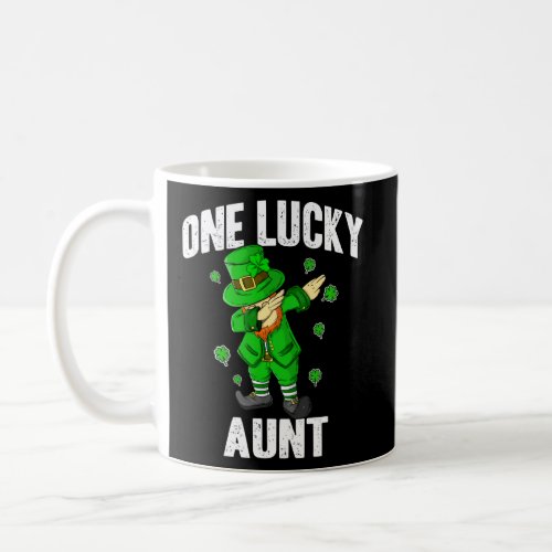 One Lucky Aunt St Patricks Day Dabbing Leprechaun  Coffee Mug