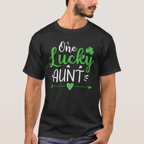 One Lucky Aunt St Patricks Day Funny Gifts Women T_Shirt