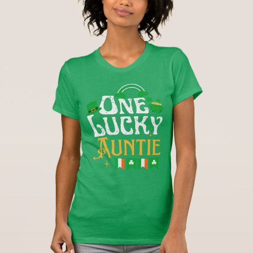 One Lucky Auntie St Patricks Day Funny Irish T_Shirt
