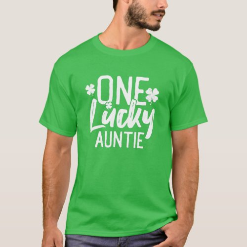 One Lucky Auntie St Patricks Day Matching Pajama T_Shirt