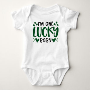 One Lucky Baby Shamrock Clover Saint Patricks Day Bodysuit