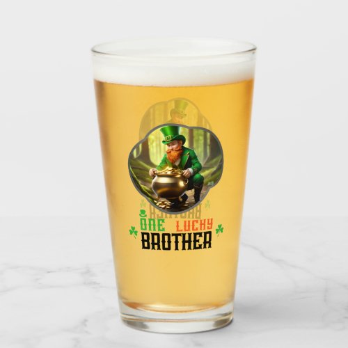 One Lucky Brother _ Clovers and Celebrations Glass
