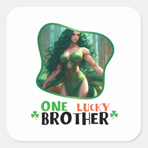 One Lucky Brother _ Emerald Isle Revelry Square Sticker