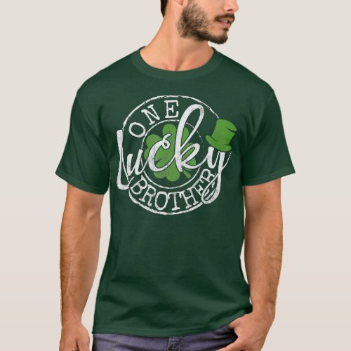 One Lucky Brother Funny Irish Clovers St Patricks  T_Shirt