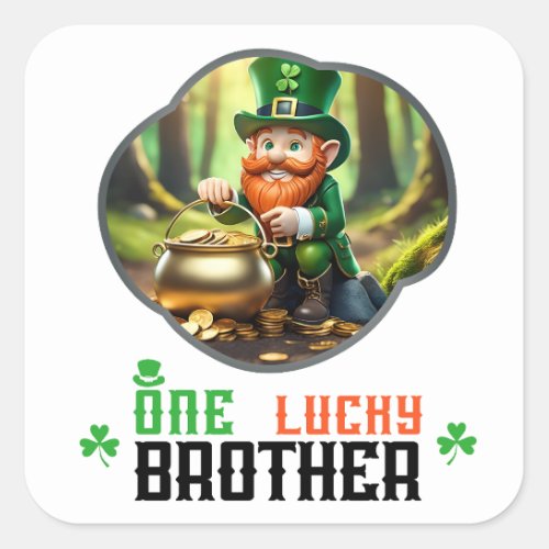 One Lucky Brother _ Green Beer and Cheer Square Sticker