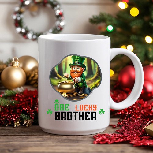 One Lucky Brother _ Green Beer and Cheer Two_Tone Coffee Mug