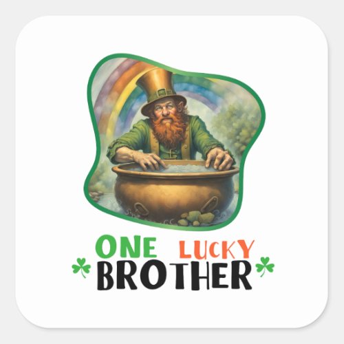 One Lucky Brother _ Irish Folklore Fest Square Sticker