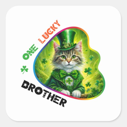 One Lucky Brother _ Irish Poetry Slam Square Sticker