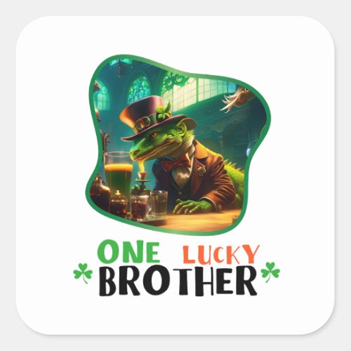 One Lucky Brother _ Irish Step Dancing Square Sticker
