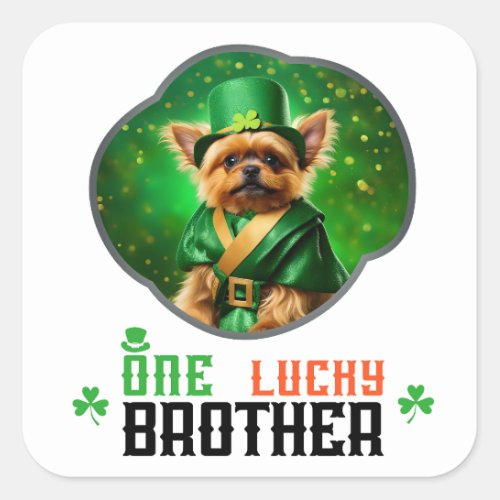 One Lucky Brother _ Irish style Square Sticker