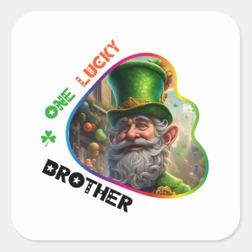 One Lucky Brother _ Irish Traditions Square Sticker