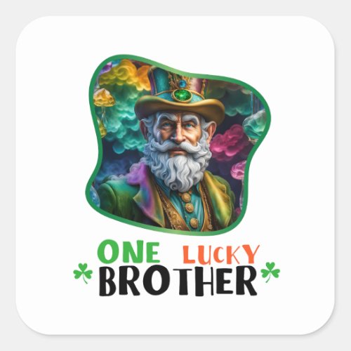 One Lucky Brother _ Leprechaun Legends Square Sticker