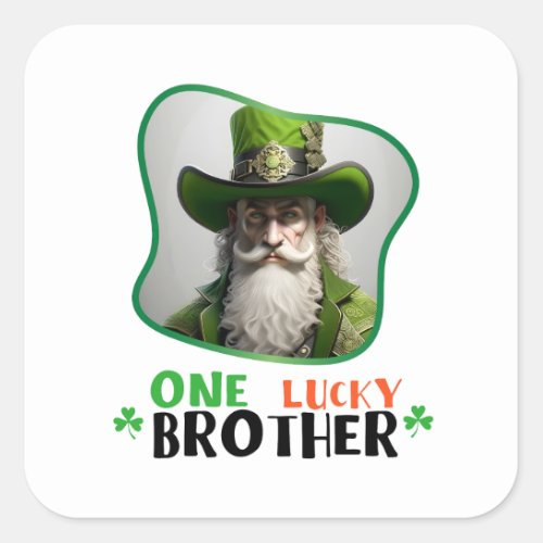 One Lucky Brother _ Lucky Charms Square Sticker