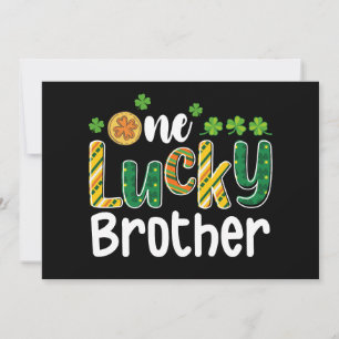 One Lucky Brother Matching Family St Patrick's Day Invitation
