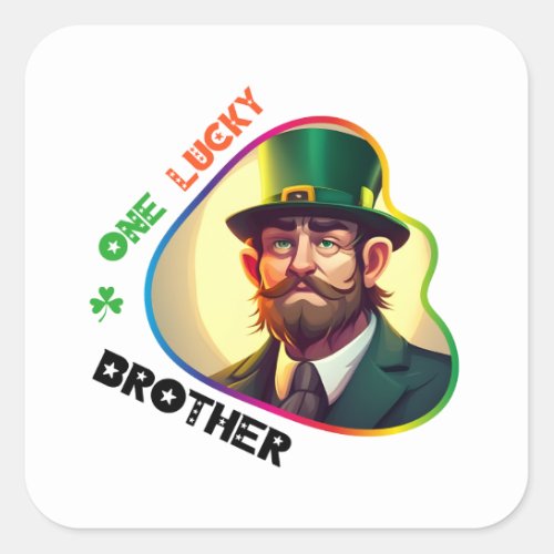 One Lucky Brother _ Shimmering Shamrock Ball Square Sticker