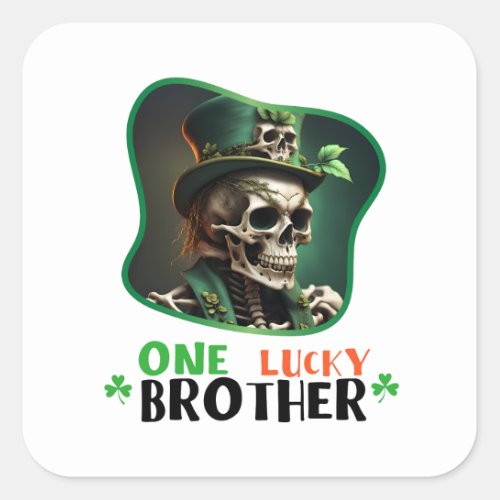 One Lucky Brother _ Shimmering Shamrock Square Sticker
