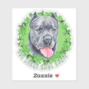 One Lucky Cane Corso Funny St. Patrick Dog Sticker