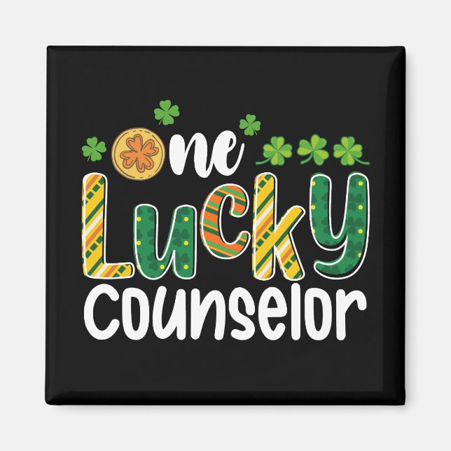One Lucky Counselor School St Patrick's Day Magnet (Front)