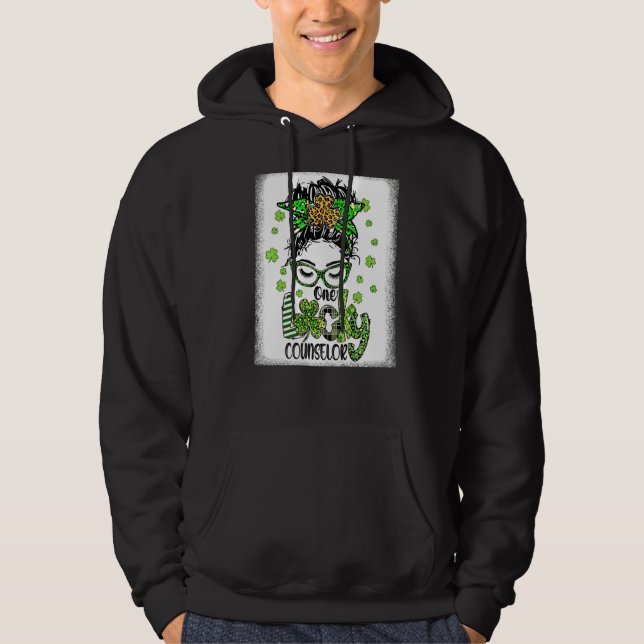 One Lucky Counselor St Patrick's Day School Counse Hoodie (Front)