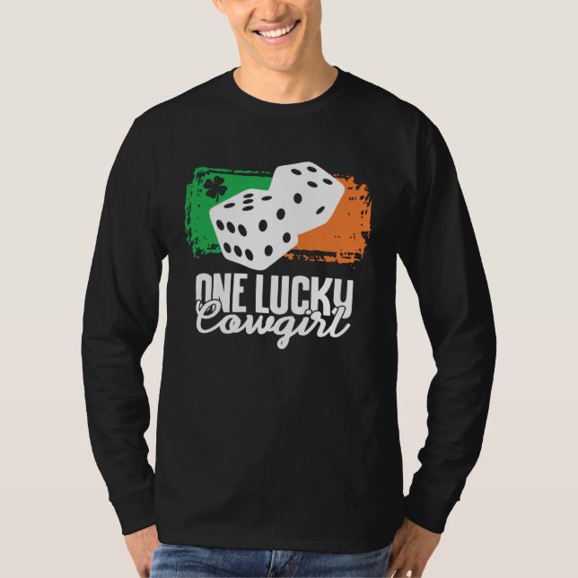 One Lucky Cowgirl Dice Game  Family Group Matching T-Shirt (Front)