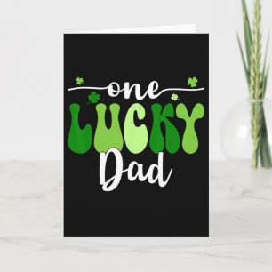 One Lucky Dad Groovy Retro Dad St Patrick's Day  Card