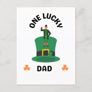 One lucky dad irish postcard