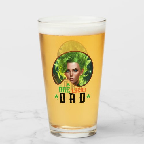 One Lucky Dad _ Irish style Glass