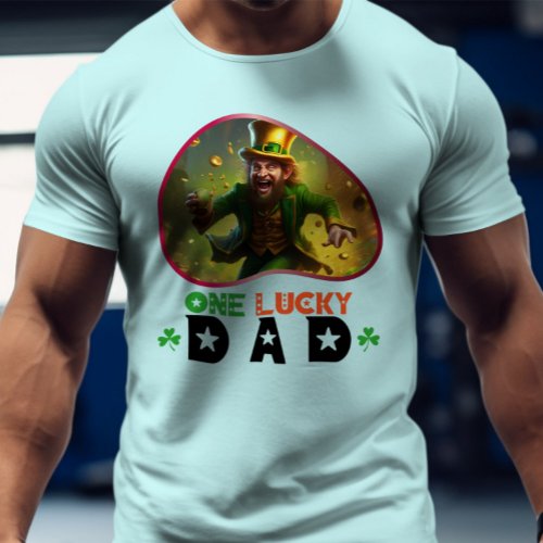 One Lucky Dad _ Shimmering Shamrock Ball T_Shirt