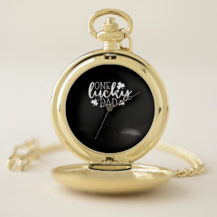One Lucky Dad Shirt St Patricks Day Shirt Men Dadd Pocket Watch