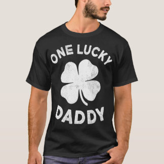 One Lucky Dad St Patricks Day Green Shamrock Leaf T-Shirt